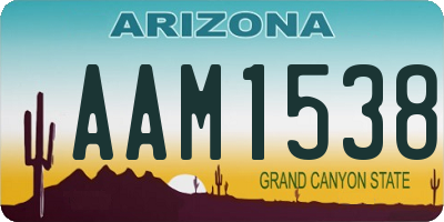 AZ license plate AAM1538