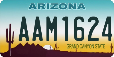 AZ license plate AAM1624