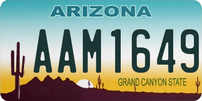 AZ license plate AAM1649