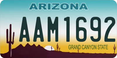 AZ license plate AAM1692