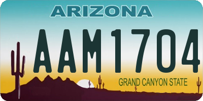 AZ license plate AAM1704