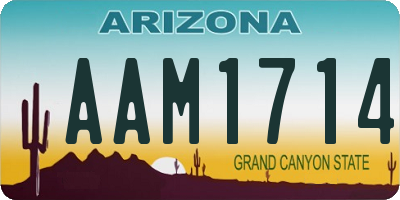 AZ license plate AAM1714