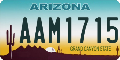 AZ license plate AAM1715
