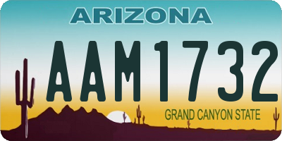 AZ license plate AAM1732