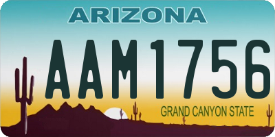 AZ license plate AAM1756