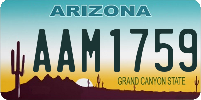 AZ license plate AAM1759