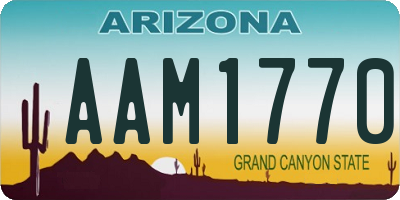 AZ license plate AAM1770