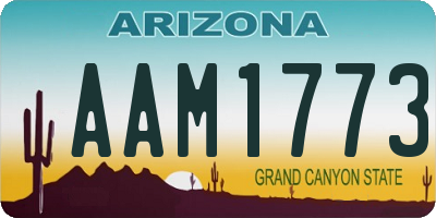 AZ license plate AAM1773