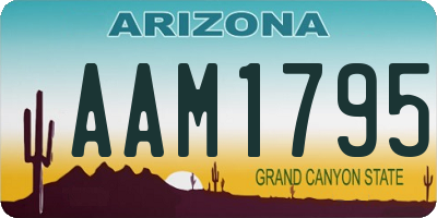 AZ license plate AAM1795