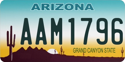 AZ license plate AAM1796