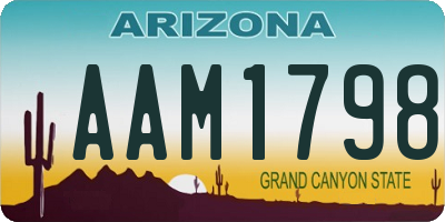 AZ license plate AAM1798