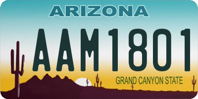 AZ license plate AAM1801