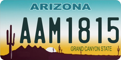 AZ license plate AAM1815