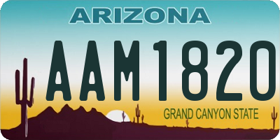 AZ license plate AAM1820