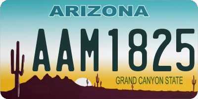 AZ license plate AAM1825