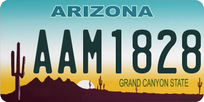 AZ license plate AAM1828