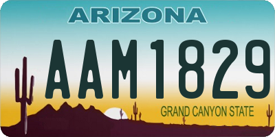 AZ license plate AAM1829
