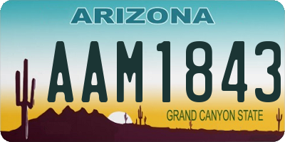 AZ license plate AAM1843