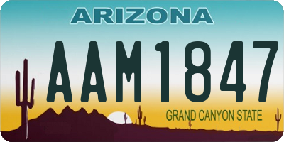 AZ license plate AAM1847