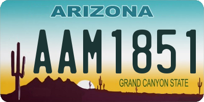 AZ license plate AAM1851
