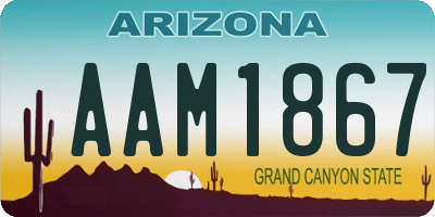 AZ license plate AAM1867