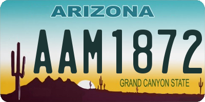 AZ license plate AAM1872