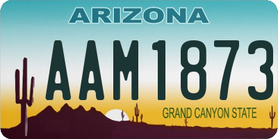 AZ license plate AAM1873