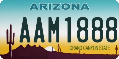 AZ license plate AAM1888