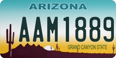 AZ license plate AAM1889