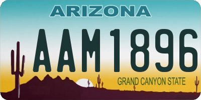 AZ license plate AAM1896