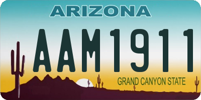 AZ license plate AAM1911