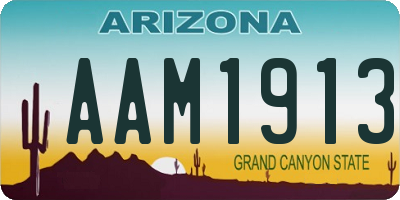 AZ license plate AAM1913