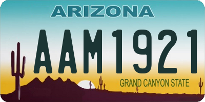 AZ license plate AAM1921