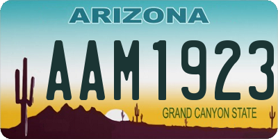 AZ license plate AAM1923