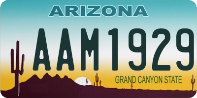 AZ license plate AAM1929