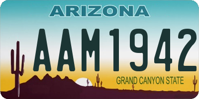 AZ license plate AAM1942