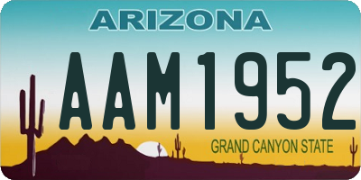 AZ license plate AAM1952