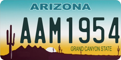 AZ license plate AAM1954