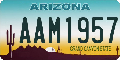 AZ license plate AAM1957