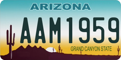 AZ license plate AAM1959