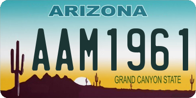 AZ license plate AAM1961