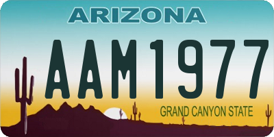AZ license plate AAM1977