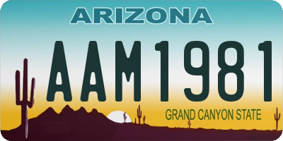 AZ license plate AAM1981