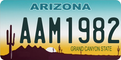AZ license plate AAM1982