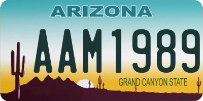 AZ license plate AAM1989