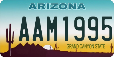 AZ license plate AAM1995