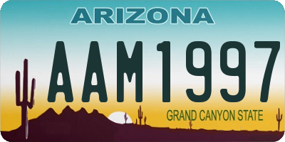 AZ license plate AAM1997