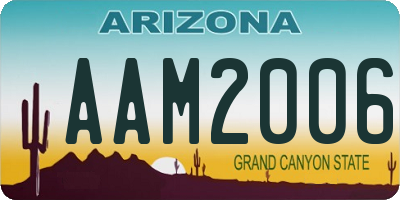 AZ license plate AAM2006