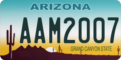 AZ license plate AAM2007