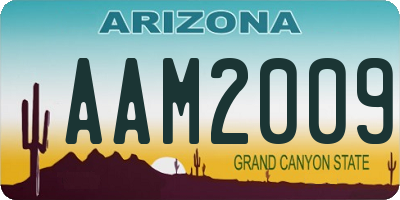 AZ license plate AAM2009